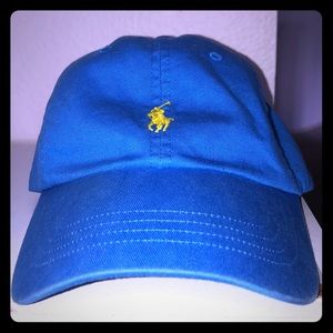 Blue and yellow polo hat